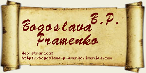 Bogoslava Pramenko vizit kartica